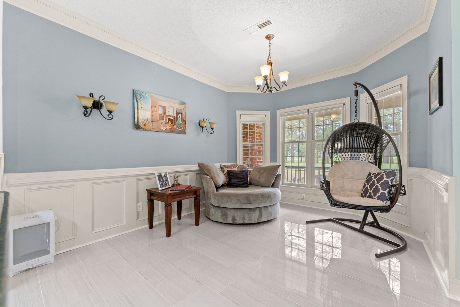 Comfortable reading nook with natural light
