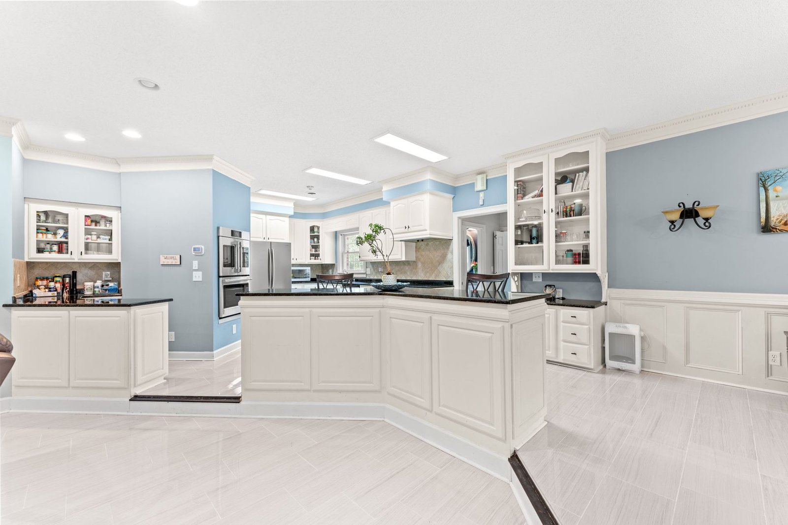 Spacious kitchen with high-end appliances